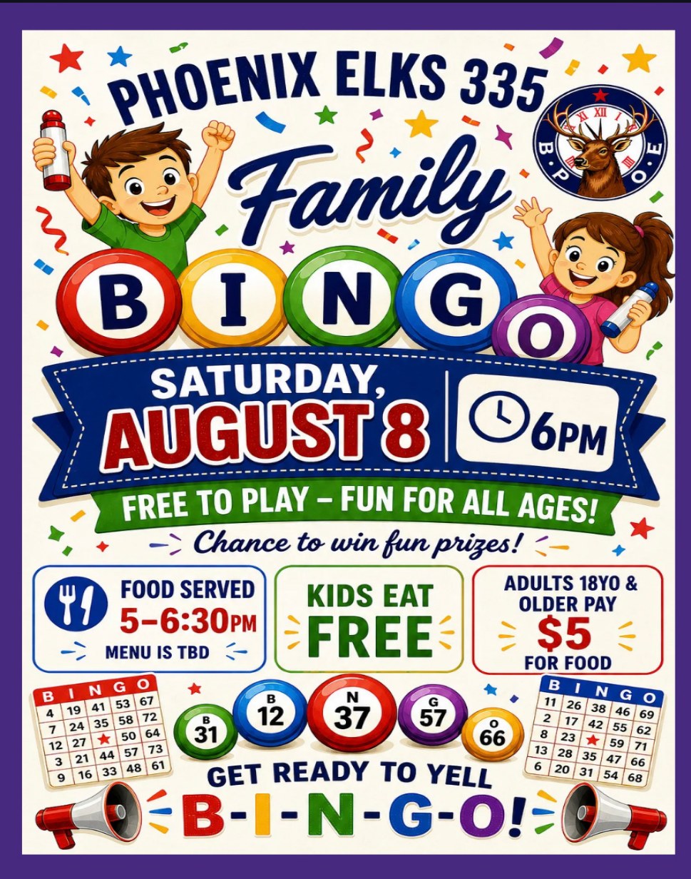 Family Bingo August 8, 2026