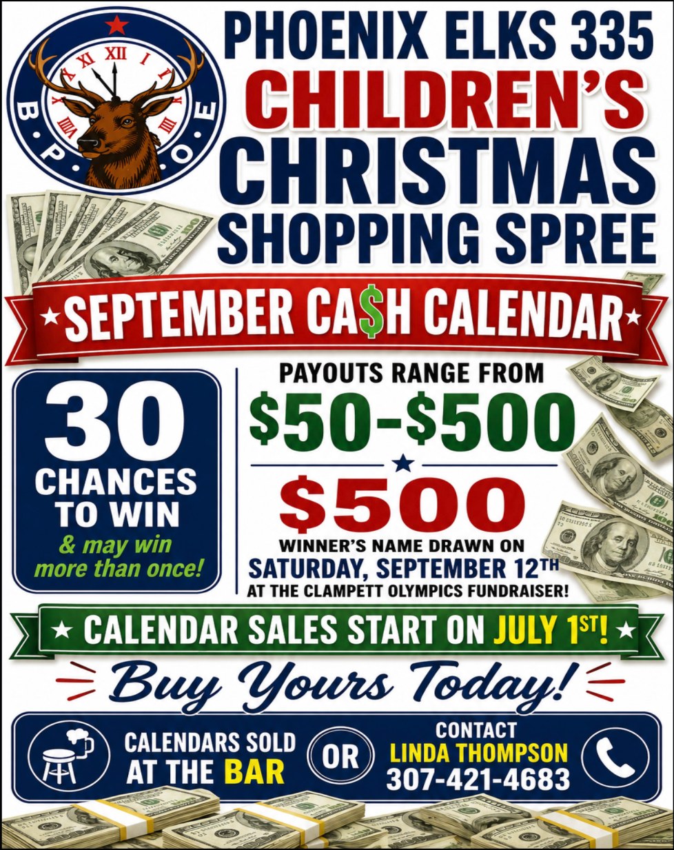 September Cash Calendar fundraiser